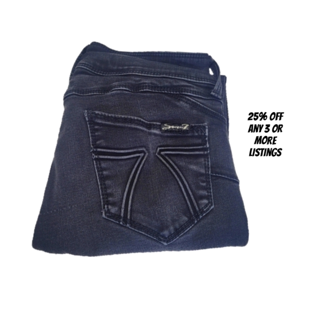 Vintage Seven7 Denim Jeans Size 6 Booty Shaper Distressed Skinny High Rise Waist